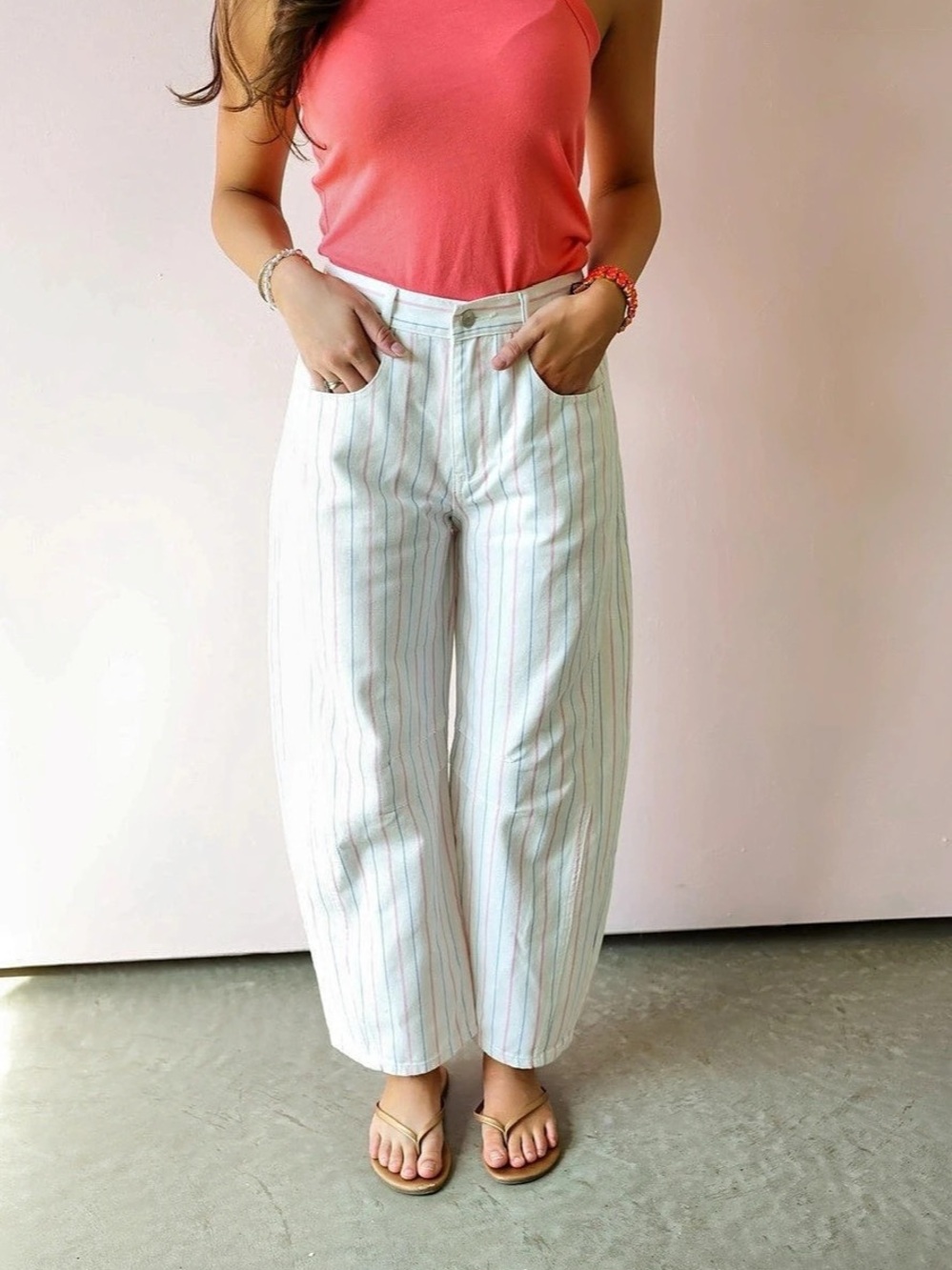 Peach Love Barrel Leg Jeans
